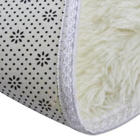 40 X 60CM SOFT SHAGGY BATHROOM BEDROOM ANTI-SLIP BATH MAT (OFF-WHITE)