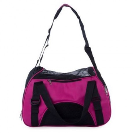 PET DOG CAT OUTDOOR CARRIER TRAVEL TOTE SINGLE SHOULDER BAG BREATHABLE MESH HANDBAG (ROSE 