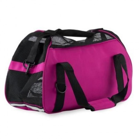 PET DOG CAT OUTDOOR CARRIER TRAVEL TOTE SINGLE SHOULDER BAG BREATHABLE MESH HANDBAG (ROSE 