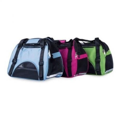 PET DOG CAT OUTDOOR CARRIER TRAVEL TOTE SINGLE SHOULDER BAG BREATHABLE MESH HANDBAG (BLUE)