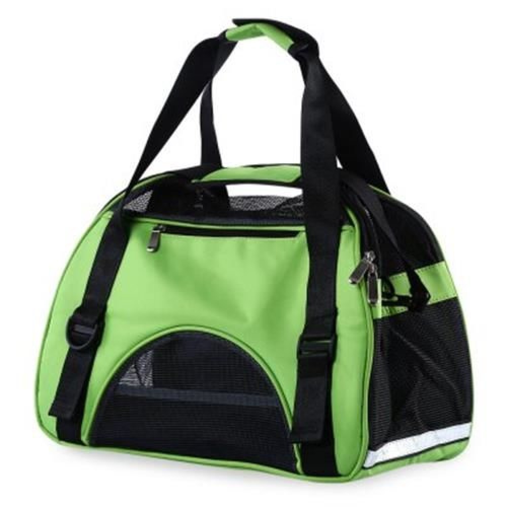 PET DOG CAT OUTDOOR CARRIER TRAVEL TOTE SINGLE SHOULDER BAG BREATHABLE MESH HANDBAG (GREEN