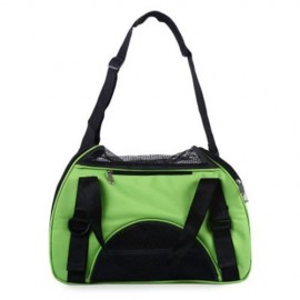 PET DOG CAT OUTDOOR CARRIER TRAVEL TOTE SINGLE SHOULDER BAG BREATHABLE MESH HANDBAG (GREEN