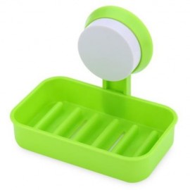 CREATIVE BATH WASH SUCTION CHUCK SOAP BOX DISH HOLDER (GREEN)