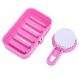 CREATIVE BATH WASH SUCTION CHUCK SOAP BOX DISH HOLDER (ROSE RED)