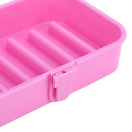 CREATIVE BATH WASH SUCTION CHUCK SOAP BOX DISH HOLDER (ROSE RED)
