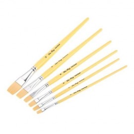ZHUTING 6PCS NYLON HAIR PAINT BRUSH ARTIST WATERCOLOR ACRYLIC OIL PAINTING (YELLOW)