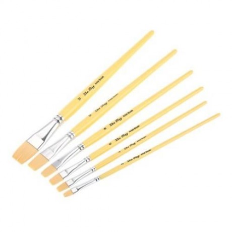 ZHUTING 6PCS NYLON HAIR PAINT BRUSH ARTIST WATERCOLOR ACRYLIC OIL PAINTING (YELLOW)