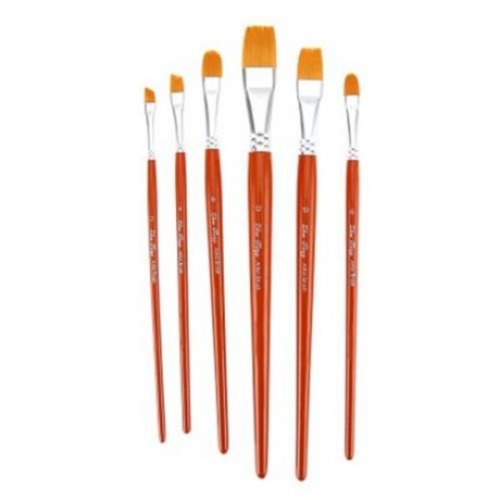 ZHUTING 6PCS NYLON HAIR PAINT BRUSH ARTIST WATERCOLOR ACRYLIC OIL PAINTING (FLAXEN)
