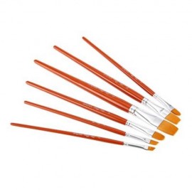 ZHUTING 6PCS NYLON HAIR PAINT BRUSH ARTIST WATERCOLOR ACRYLIC OIL PAINTING (FLAXEN)