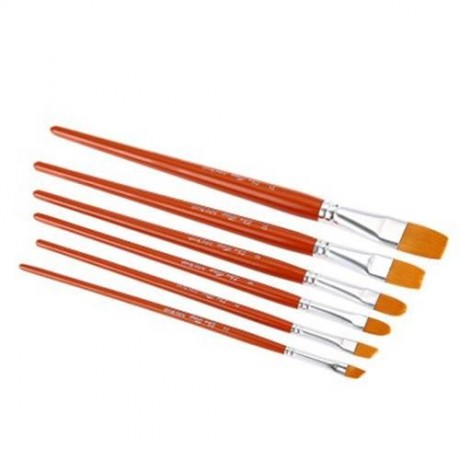 ZHUTING 6PCS NYLON HAIR PAINT BRUSH ARTIST WATERCOLOR ACRYLIC OIL PAINTING (FLAXEN)