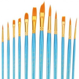 ZHUTING 12PCS NYLON HAIR PAINTING BRUSH ARTIST WATERCOLOR ACRYLIC OIL PAINTING DRAWING TOO