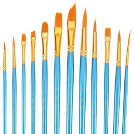 ZHUTING 12PCS NYLON HAIR PAINTING BRUSH ARTIST WATERCOLOR ACRYLIC OIL PAINTING DRAWING TOO