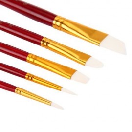 ZHUTING 5PCS PAINTING BRUSH NYLON HAIR ARTIST WATERCOLOR ACRYLIC OIL PAINTING DRAWING TOOL