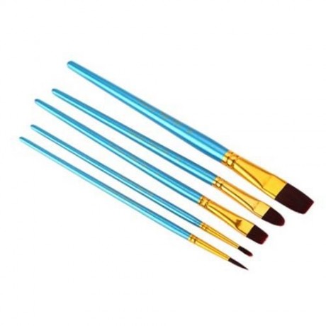 ZHUTING 5PCS PAINTING BRUSH NYLON HAIR ARTIST WATERCOLOR ACRYLIC OIL PAINTING DRAWING TOOL