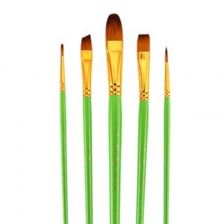 ZHUTING 5PCS PAINTING BRUSH NYLON HAIR ARTIST WATERCOLOR ACRYLIC OIL PAINTING DRAWING TOOL
