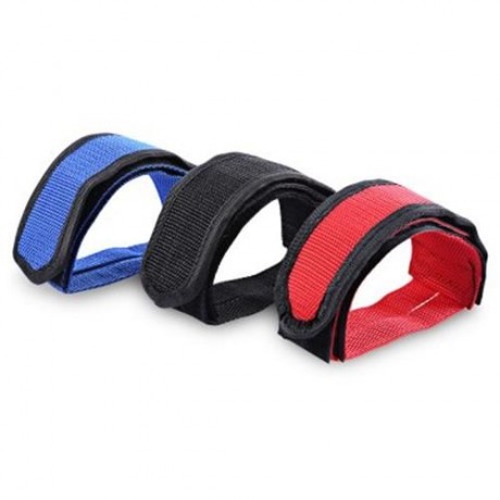BICYCLE LIGHTWEIGHT ANTI-SLIP DOUBLE ADHESIVE STRAP PEDAL TOE CLIP BELT (BLUE)