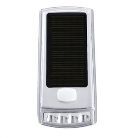 4-LED SOLAR BIKE HEAD LIGHT FRONT TORCH LAMP OUTDOOR EQUIPMENT (SILVER)