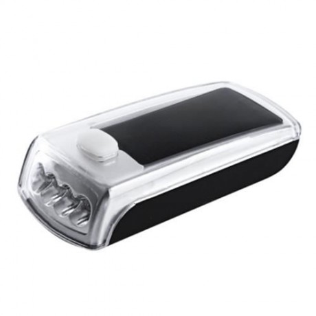 4-LED SOLAR BIKE HEAD LIGHT FRONT TORCH LAMP OUTDOOR EQUIPMENT (SILVER)