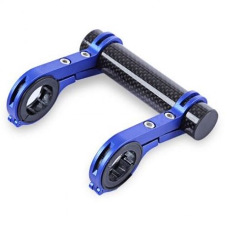 BIKE EXTENDED SEAT MTB DOUBLE HANDLEBAR MOUNT EXTENDER HOLDER COMPUTER CLIP (BLUE)