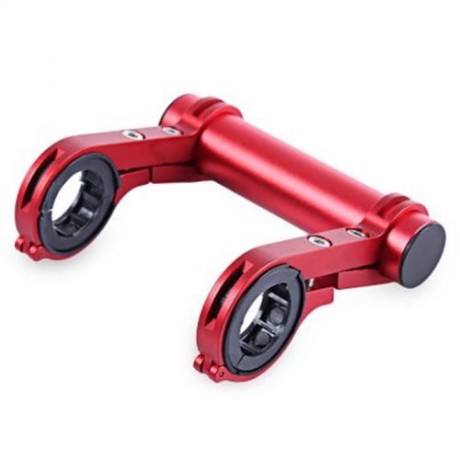 BIKE EXTENDED SEAT MTB DOUBLE HANDLEBAR MOUNT EXTENDER HOLDER COMPUTER CLIP (RED)