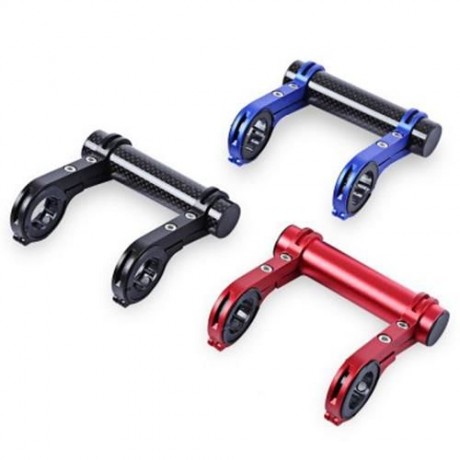 BIKE EXTENDED SEAT MTB DOUBLE HANDLEBAR MOUNT EXTENDER HOLDER COMPUTER CLIP (RED)