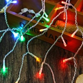AC 110 - 220V 4M DROOP 0.6M CURTAIN ICICLE STRING LIGHT 120 LEDS DECORATIVE LAMP (RGB COLO