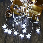 AC 110 - 220V 4M DROOP 0.6M STAR STRING FAIRY LIGHT CURTAIN ICICLE DECORATIVE LAMP (COOL W