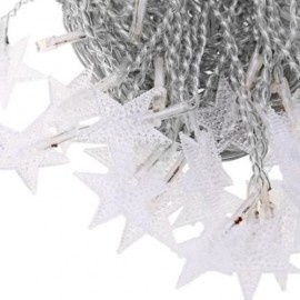 AC 110 - 220V 4M DROOP 0.6M STAR STRING FAIRY LIGHT CURTAIN ICICLE DECORATIVE LAMP (WARM W