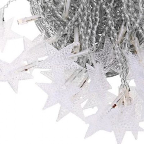 AC 110 - 220V 4M DROOP 0.6M STAR STRING FAIRY LIGHT CURTAIN ICICLE DECORATIVE LAMP (WARM W