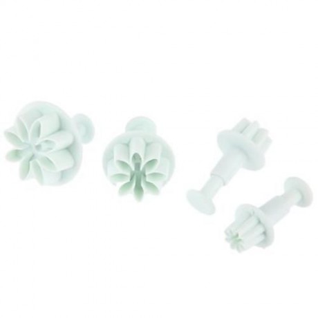 4PCS SUNFLOWER PLASTIC PLUNGER DAISY FLOWER COOKIE CAKE DECORATING FONDANT MOLD (MINT GREE