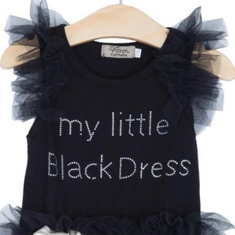 LOVELY GIRLS LETTER COTTON LACE TANK SLEEVELESS ROMPERS (BLACK)