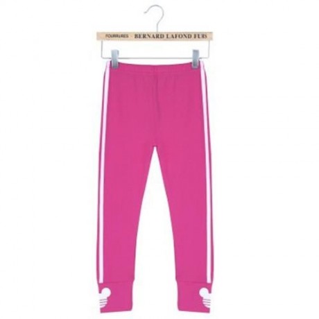 FASHION GIRLS OUTDOOR SPORT STRIPED LEGGINGS (ROSE RED)