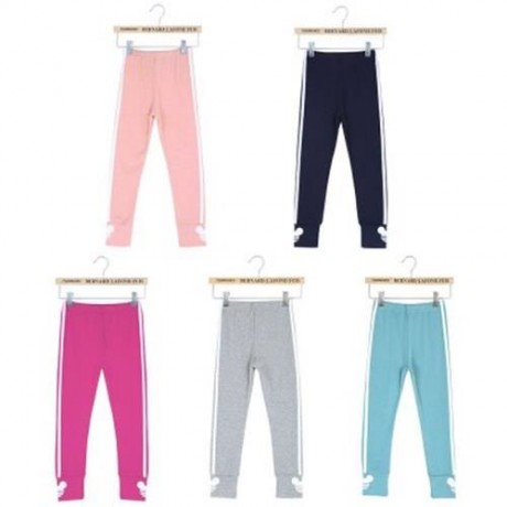FASHION GIRLS OUTDOOR SPORT STRIPED LEGGINGS (ROSE RED)
