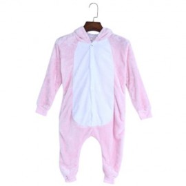 CUTE CHILD CARTOON SHAPE SOFT FLANNEL HOODED PAJAMAS (PINK)