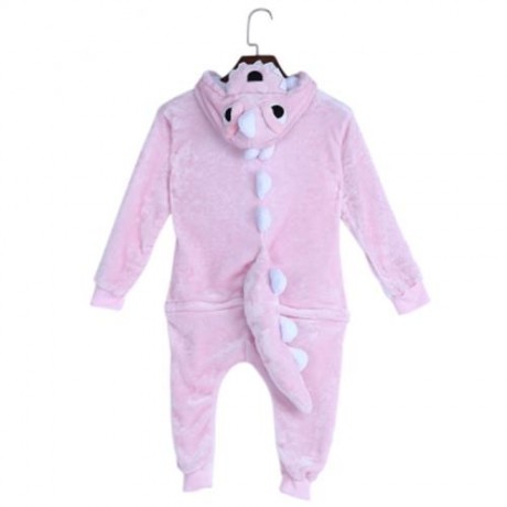 CUTE CHILD CARTOON SHAPE SOFT FLANNEL HOODED PAJAMAS (PINK)