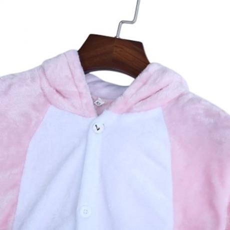 CUTE CHILD CARTOON SHAPE SOFT FLANNEL HOODED PAJAMAS (PINK)