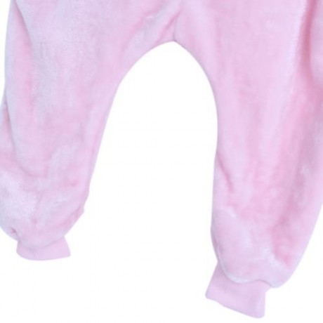 CUTE CHILD CARTOON SHAPE SOFT FLANNEL HOODED PAJAMAS (PINK)