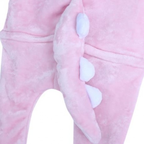 CUTE CHILD CARTOON SHAPE SOFT FLANNEL HOODED PAJAMAS (PINK)
