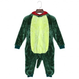 CUTE CHILD CARTOON SHAPE SOFT FLANNEL HOODED PAJAMAS (GREEN)
