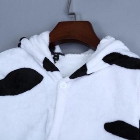 LOVELY CHILD COW SHAPE LONG SLEEVE SOFT FLANNEL PAJAMAS (WHITE AND BLACK)