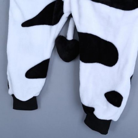 LOVELY CHILD COW SHAPE LONG SLEEVE SOFT FLANNEL PAJAMAS (WHITE AND BLACK)