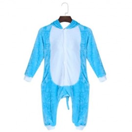 LOVELY CHILD ELEPHANT SHAPE LONG SLEEVE SOFT FLANNEL PAJAMAS (BLUE)