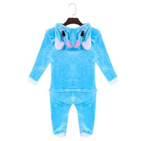 LOVELY CHILD ELEPHANT SHAPE LONG SLEEVE SOFT FLANNEL PAJAMAS (BLUE)