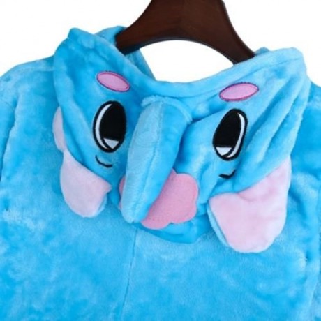 LOVELY CHILD ELEPHANT SHAPE LONG SLEEVE SOFT FLANNEL PAJAMAS (BLUE)