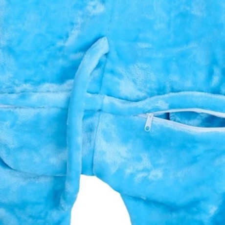 LOVELY CHILD ELEPHANT SHAPE LONG SLEEVE SOFT FLANNEL PAJAMAS (BLUE)