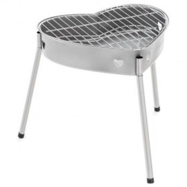 PORTABLE BARBECUE GRILL WITH HEART SHAPE (SILVER)