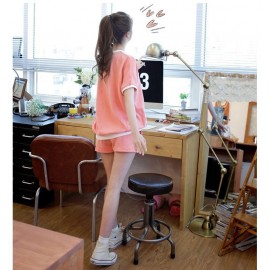 2PCS KOREA SUMMER LIGHT PINK PYJAMAS (M/L/XL/2XL)