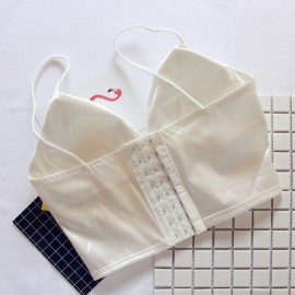 SMOOTH SILKY SEXY CAMISOLE WITH PADDING (WHITE)