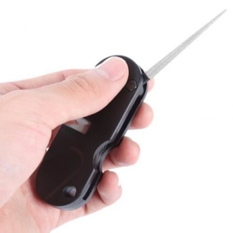 EDCGEAR OUTDOOR SURVIVAL ABS POCKET KNIFE SHARPENER WITH CERAMIC SLOT TAPERED DIAMOND ROD 
