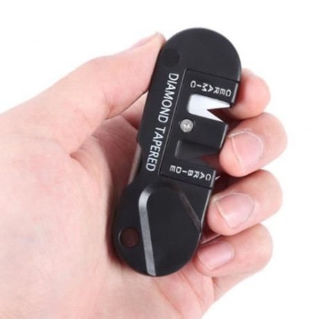 EDCGEAR OUTDOOR SURVIVAL ABS POCKET KNIFE SHARPENER WITH CERAMIC SLOT TAPERED DIAMOND ROD 